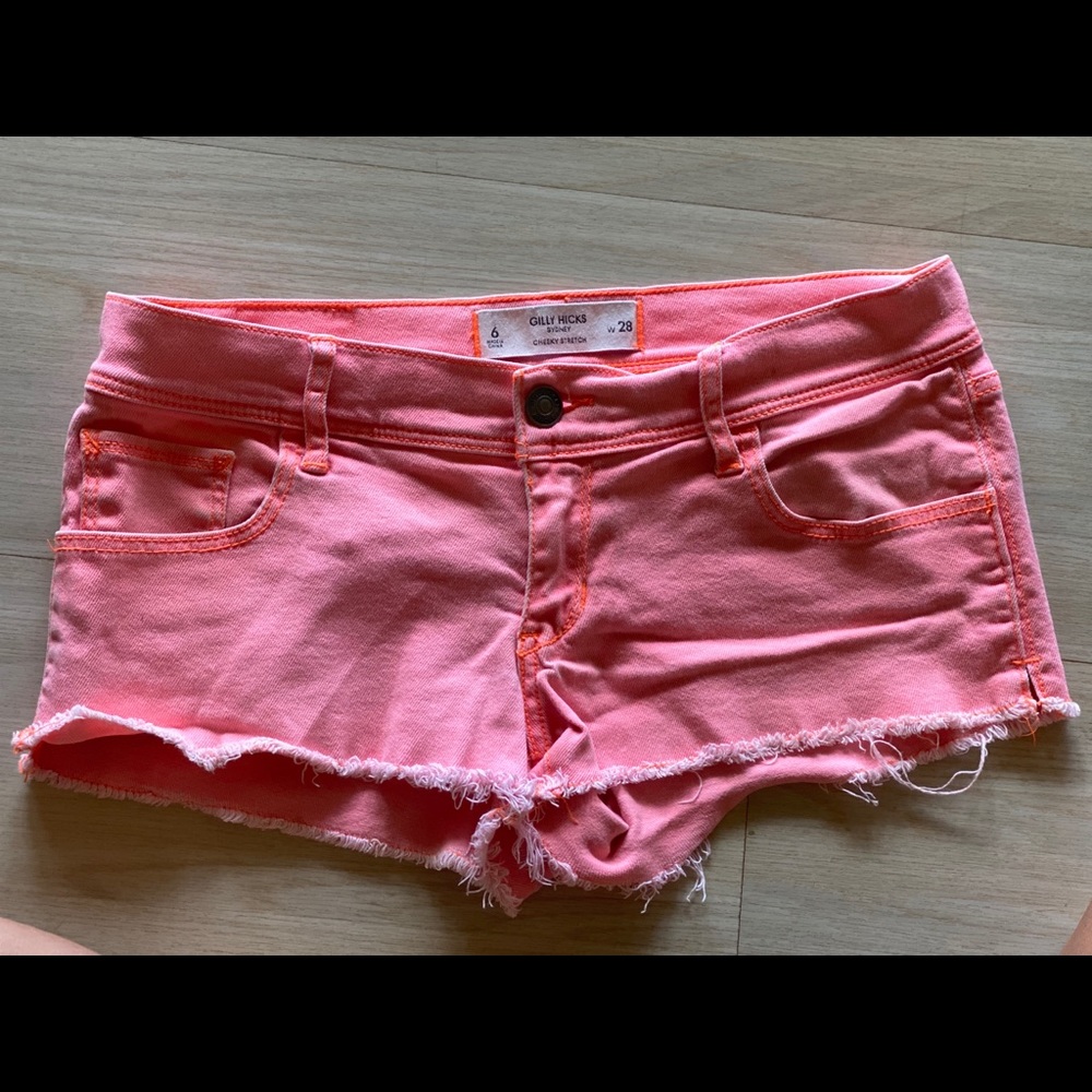 Gilly Hicks denim orange shorts sz 6 or 28
